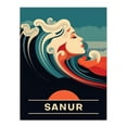 thumbnail image 1 of The Seaside Calls Sanur Beach Indonesia Sunset Woman of the Waves Sea Siren Ocean Large Wall Art Poster Print Thick Paper 18X24 Inch, 1 of 3