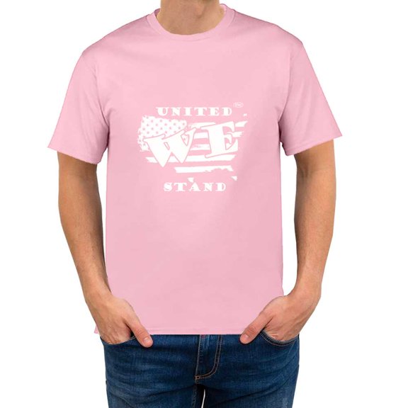 The Season Essentials All States Collection “United We Stand” 100% Cotton Unisex T-shirt Graphic Tee, Blush/White, Large