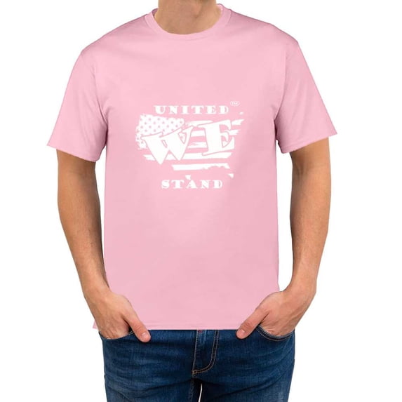 The Season Essentials All States Collection “United We Stand” 100% Cotton Unisex T-shirt Graphic Tee, Blush/White, Large