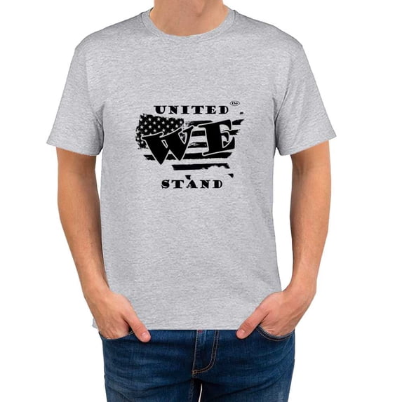 The Season Essentials All States Collection “United We Stand” 100% Cotton Unisex T-shirt Graphic Tee, Grey/Black, Large