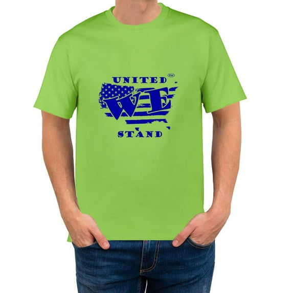 The Season Essentials All States Collection “United We Stand” 100% Cotton Unisex T-shirt Graphic Tee, Light Green/Navy, Small