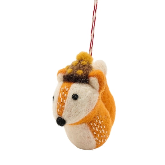 The Seasonal Gift Co. Felt Fox With Acorn Hat Hanging Decoration