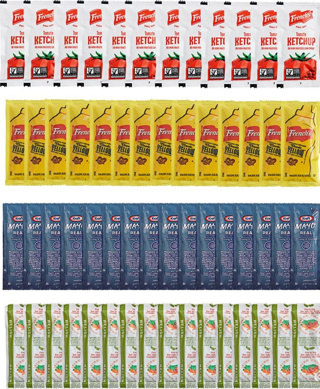 The Seasonal Shop Condiment Packets Variety Pack 50 Single Serve