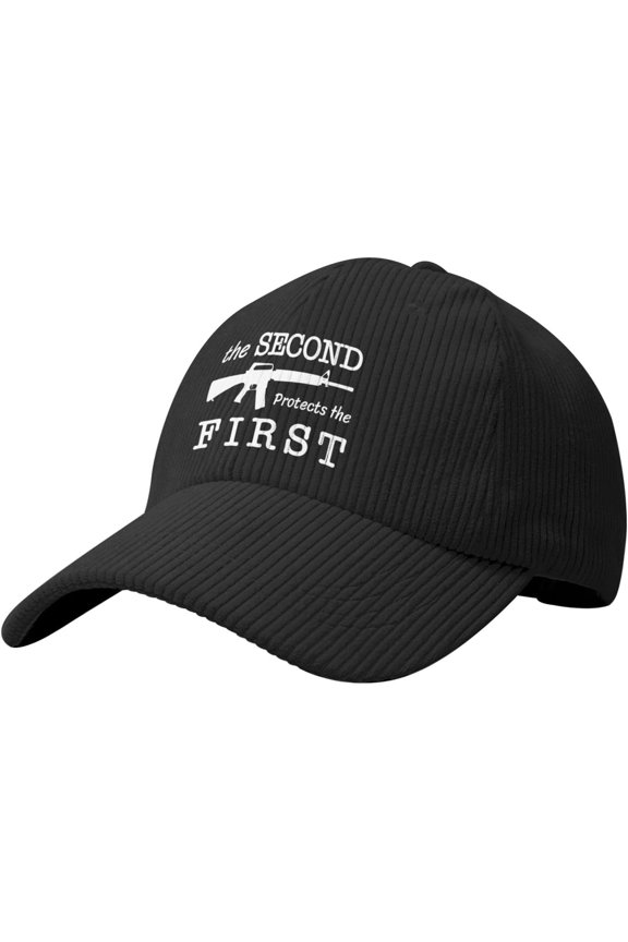 The Second Protects First Hat Corduroy Baseball Cap Vintage Adjustable Trucker Caps for Outdoor Travel Beige