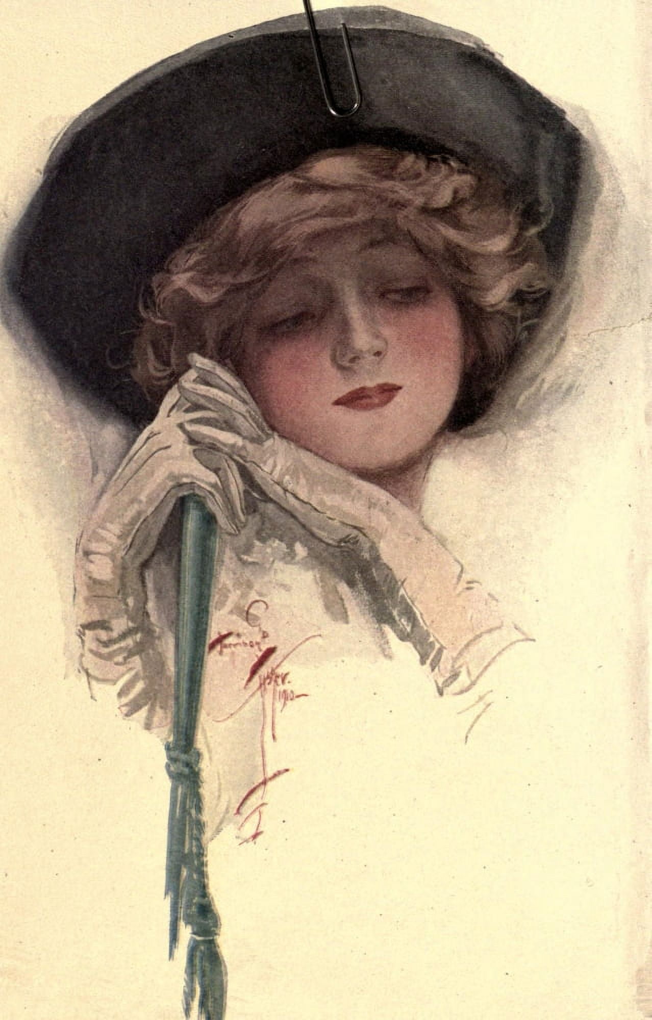 The Second Wife c1911 Woman Canvas Art - Harrison Fisher (18 x 24)