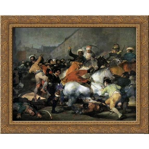The Second of May, 1808 The Charge of the Mamelukes 24x20 Gold Ornate Wood Framed Canvas Art by Francisco Goya
