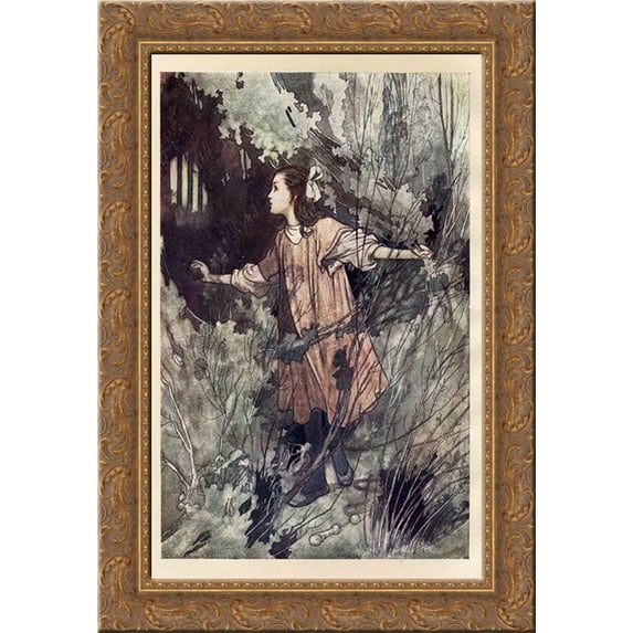 The Secret Garden 24x18 Gold Ornate Wood Framed Canvas Art by Charles Robinson