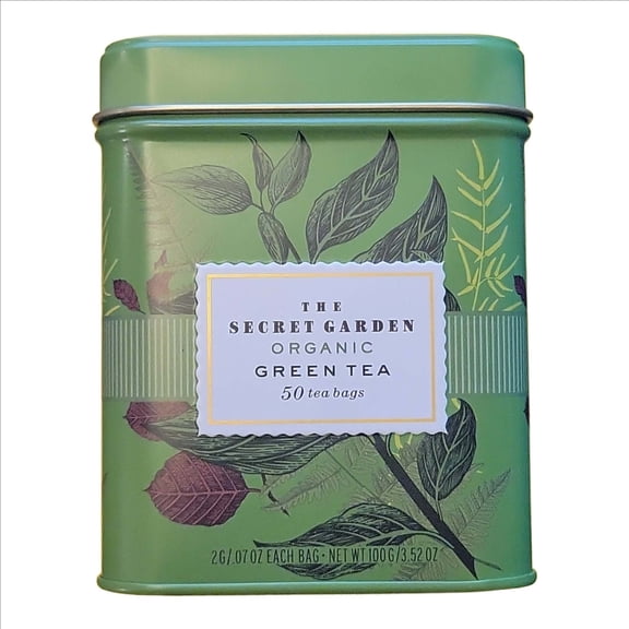 The Secret Garden Organic Green Tea USDA Organic Ceylon Blend 50 Tea Bags 100g