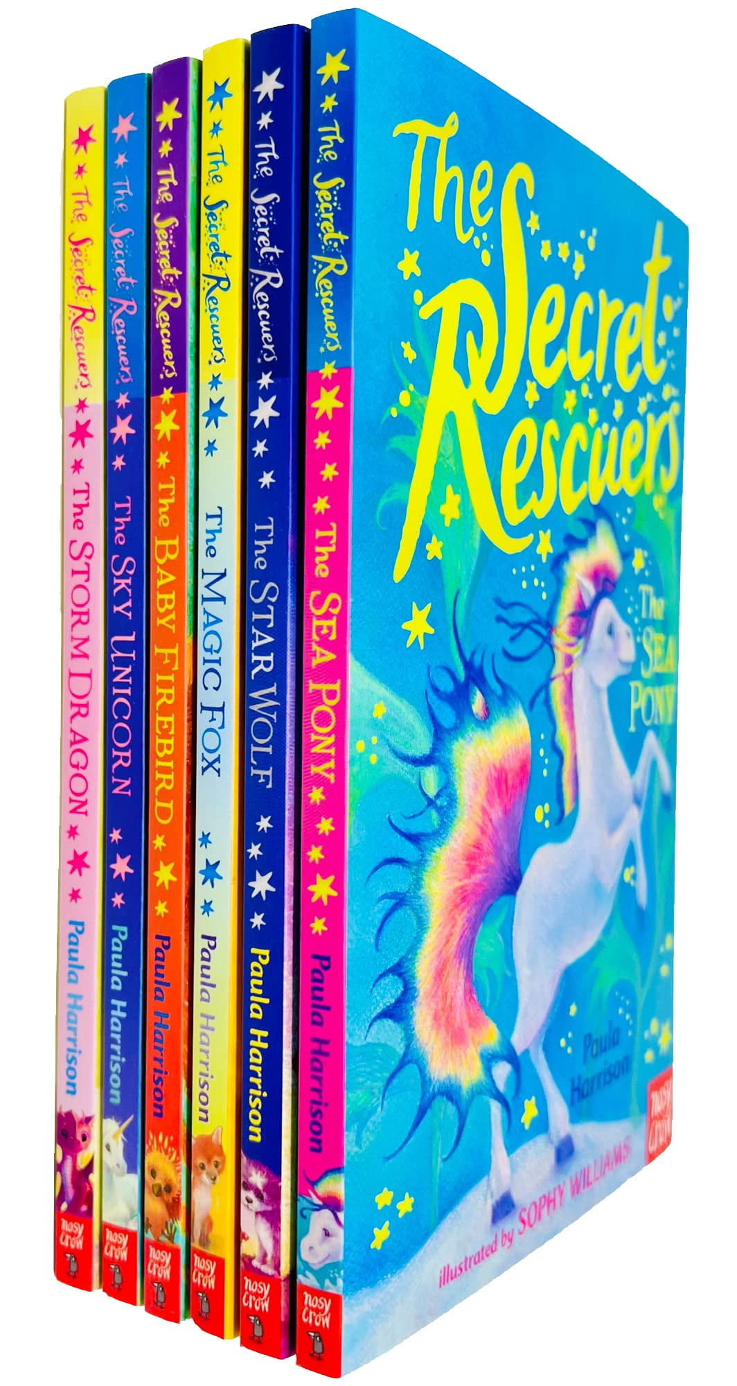 NOSY CROW The Secret Rescuers Series Books 1 - 6 Collection Set by Paula Harrison ( Sea Pony, Star Wolf, Magic Fox, Baby Firebird, Sky Unicorn, Storm Dragon)