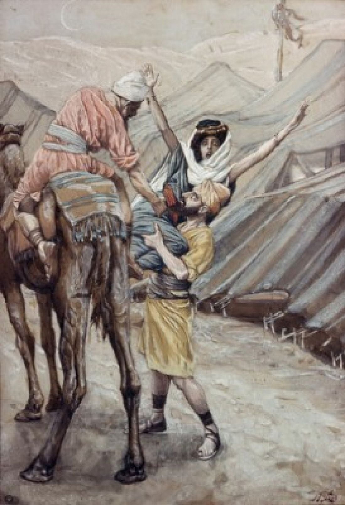 The Seduction of Dinah Daughter of Leah James J Tissot (1836-1902 French)  Jewish Museum New York Canvas Art - James Tissot (18 x 24)