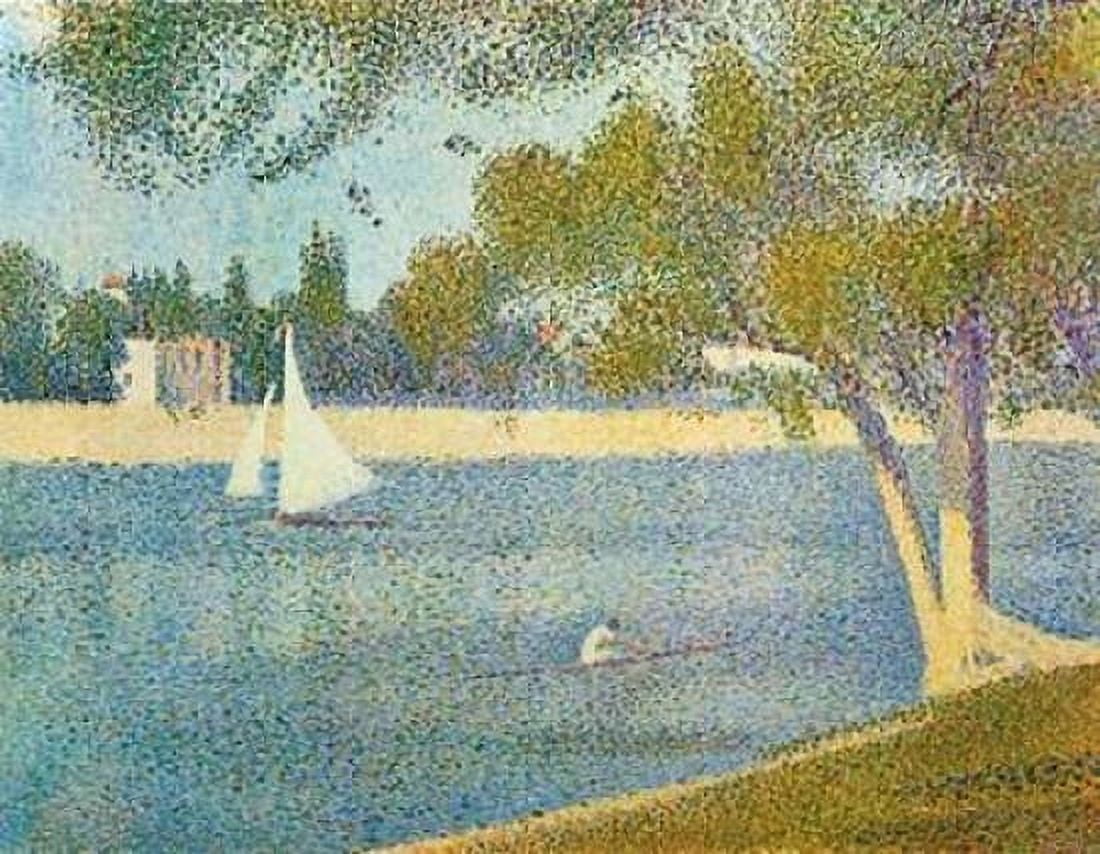 The Seine At La Grande Jatte In The Spring Canvas Art - Georges Seurat (22 x 28)