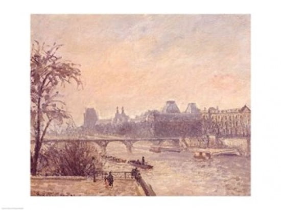 The Seine and the Louvre 1903 Canvas Art - Camille Pissarro (24 x 18)
