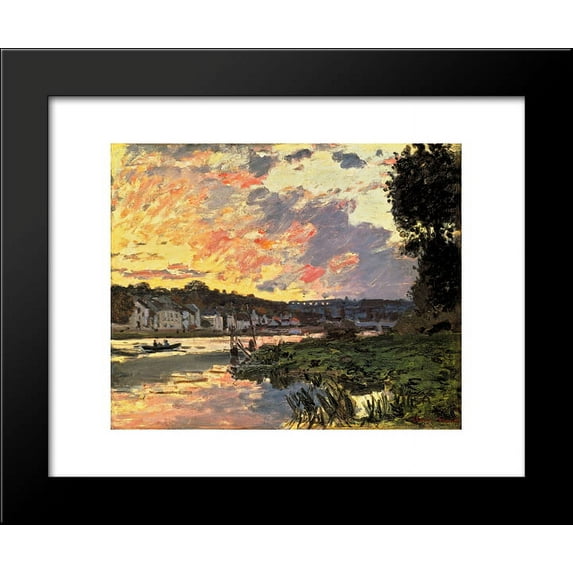 The Seine at Bougival in the Evening 20x24 Framed Art Print by Monet, Claude