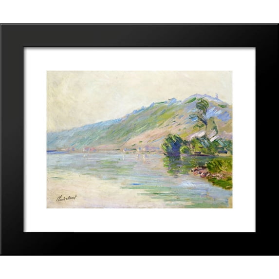 The Seine at Port-Villes, Clear Weather 20x24 Framed Art Print by Monet, Claude