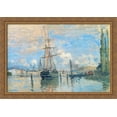 thumbnail image 1 of The Seine at Rouen 40x28 Large Gold Ornate Wood Framed Canvas Art by Claude Monet, 1 of 2