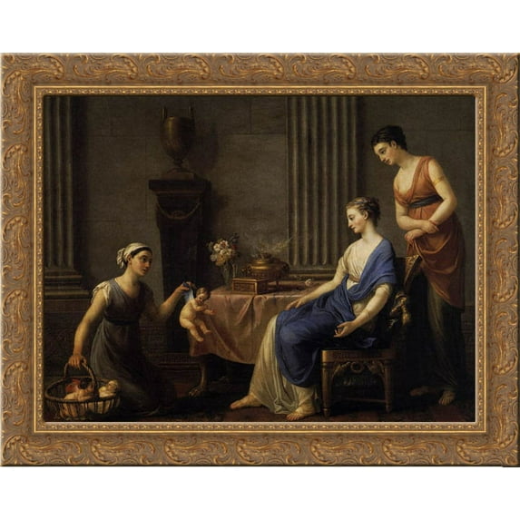 The Seller of Cupids 24x20 Gold Ornate Wood Framed Canvas Art by Joseph-Marie Vien