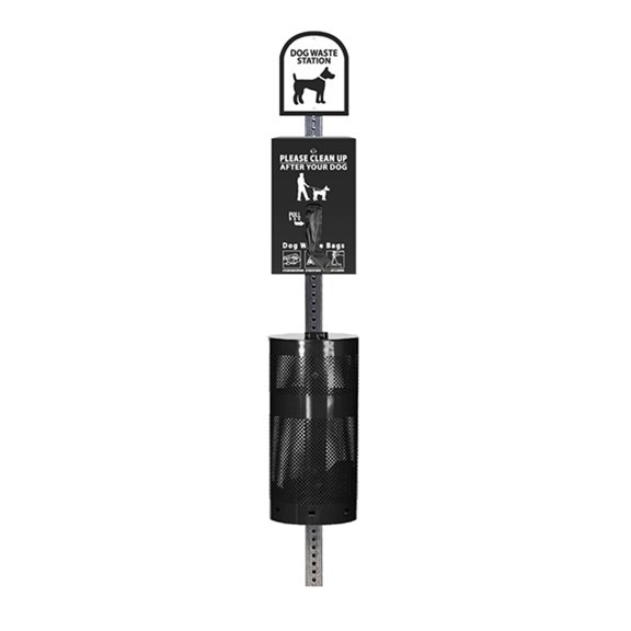 The Sentry Dog Station - EZ-Tie Hanging Bag System (Black)