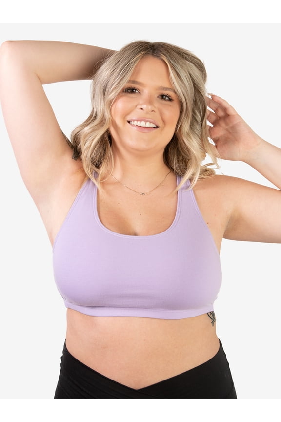 , The Serena, Racerback Sports Bra, Wireless, Full Coverage Unpadded Cups, Moisture Wicking Cotton, Light Support (Women's & Women's Plus)