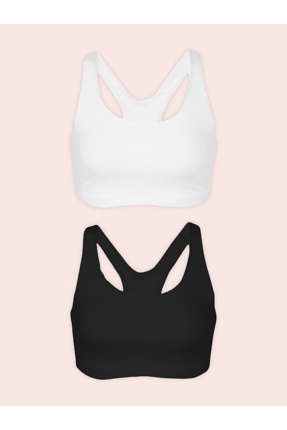 , The Serena, Racerback Sports Bra, Wireless, Full Coverage Unpadded Cups, Moisture Wicking Cotton, Light Support (Women's & Women's Plus)