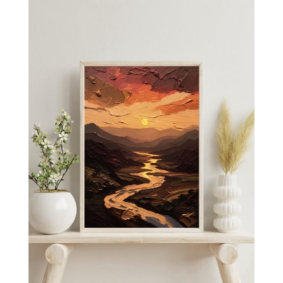 The Setting Sun Werner Bronkhorst Style Modern Wall Decor A4, Unframed Poster