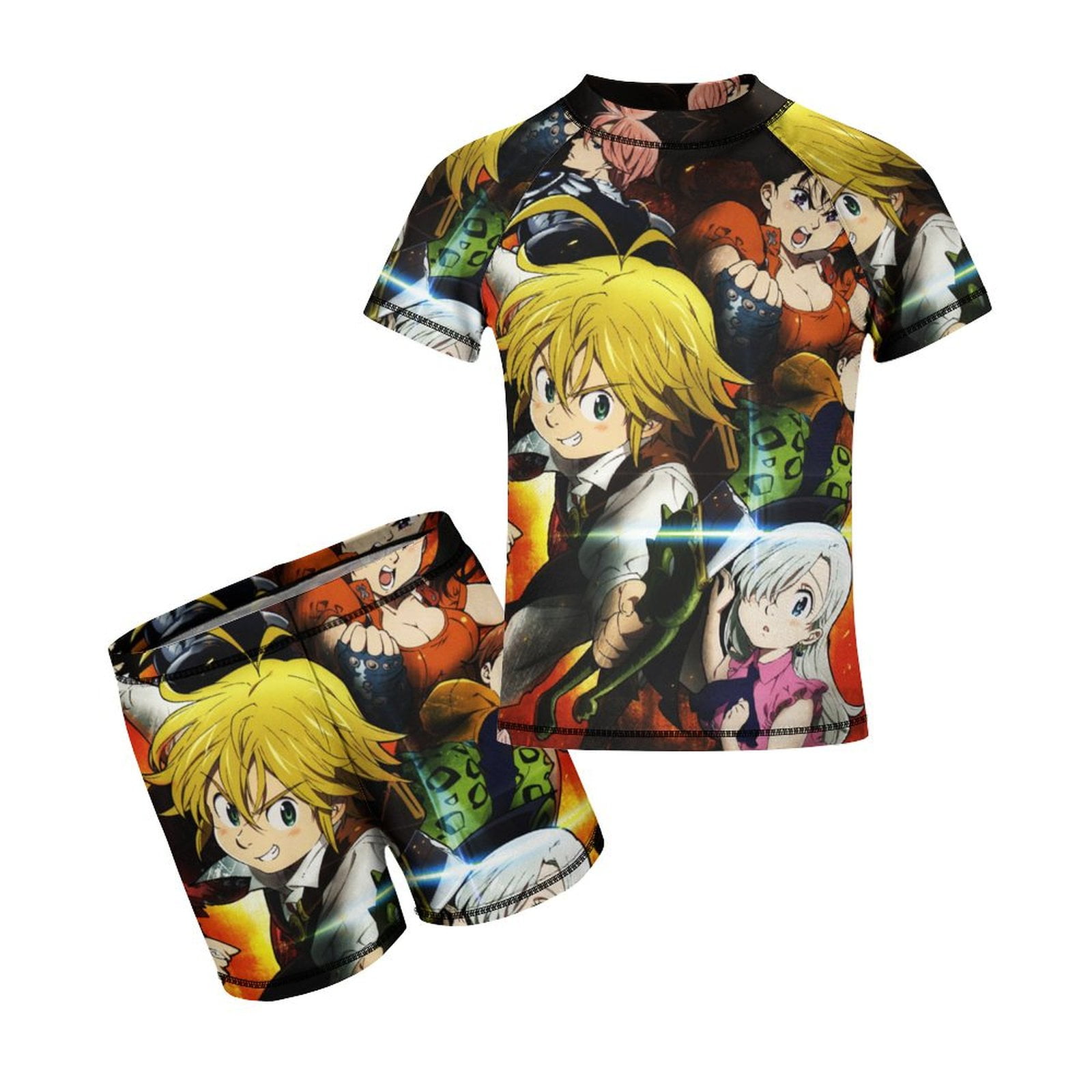 The Seven Deadly Sins Boys Rash Guard Set Short Sleeve Bathing Suit ...