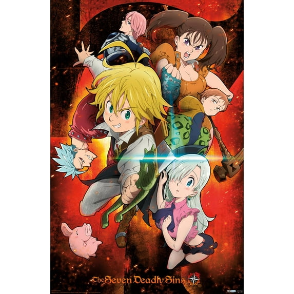 The Seven Deadly Sins - Characters Wall Poster, 14.725" x 22.375"