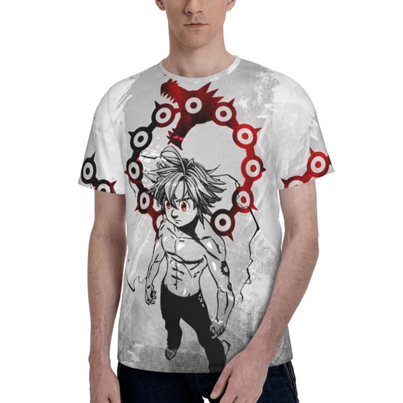 The Seven Deadly Sins Men's T Shirts Cartoon Graphic Short Sleeve Tees Novelty Casual Unisex Adults Tee Shirt Tops