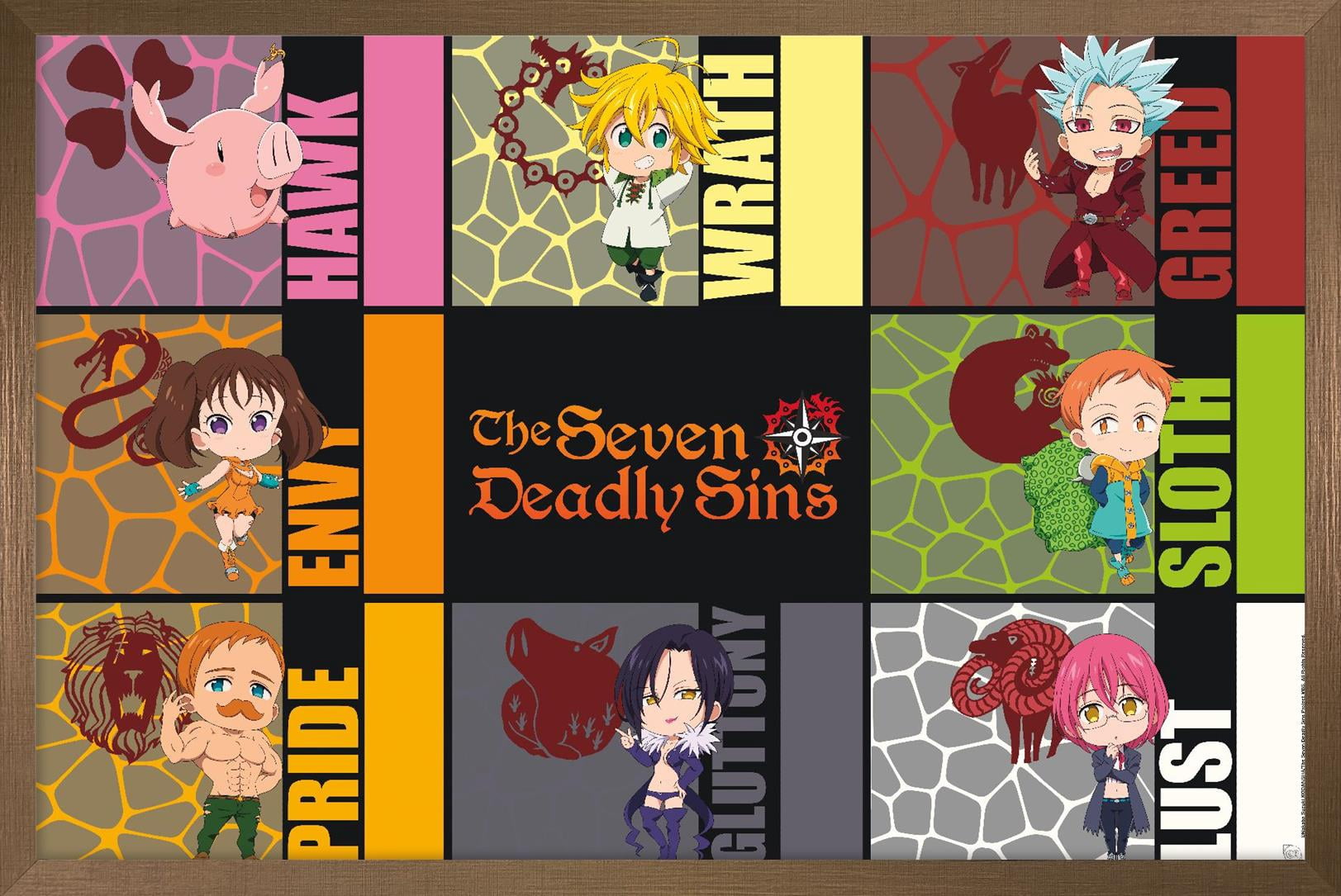 The Seven Deadly Sins: Season 3 - Chibi Sins Wall Poster, 14.725" x 22.375" Framed