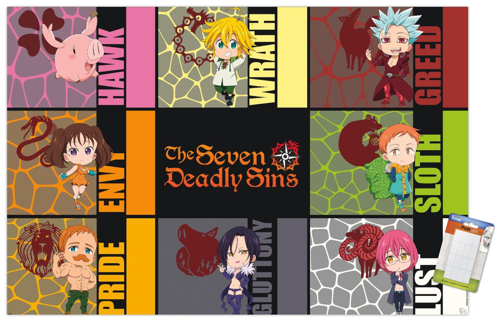 The Seven Deadly Sins: Season 3 - Chibi Sins Wall Poster, 22.375" x 34