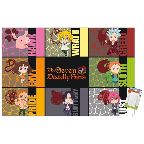 The Seven Deadly Sins: Season 3 - Chibi Sins Wall Poster, 22.375" x 34"