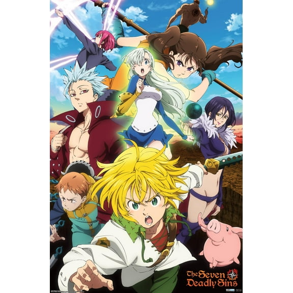 The Seven Deadly Sins: Season 3 - Key Art Wall Poster, 22.375" x 34"