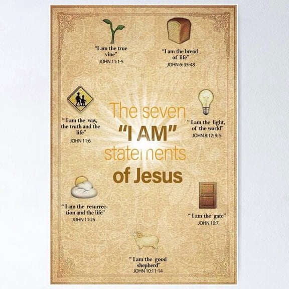 The Seven "I Am' Statements Of Jesus Poster , Poster Print Only