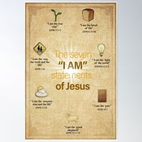The Seven "I Am' Statements Of Jesus Poster Wall Art, Modern Wall Decor For Living Room Bedroom, 24x36 UNFRAMED
