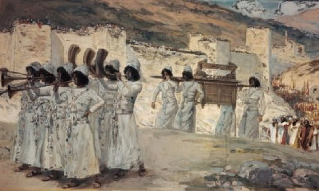 The Seven Trumpets of Jericho James Tissot (1836-1902 French) Canvas Art - James Tissot (24 x 36)