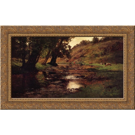The Shades 24x16 Gold Ornate Wood Framed Canvas Art by T. C. Steele