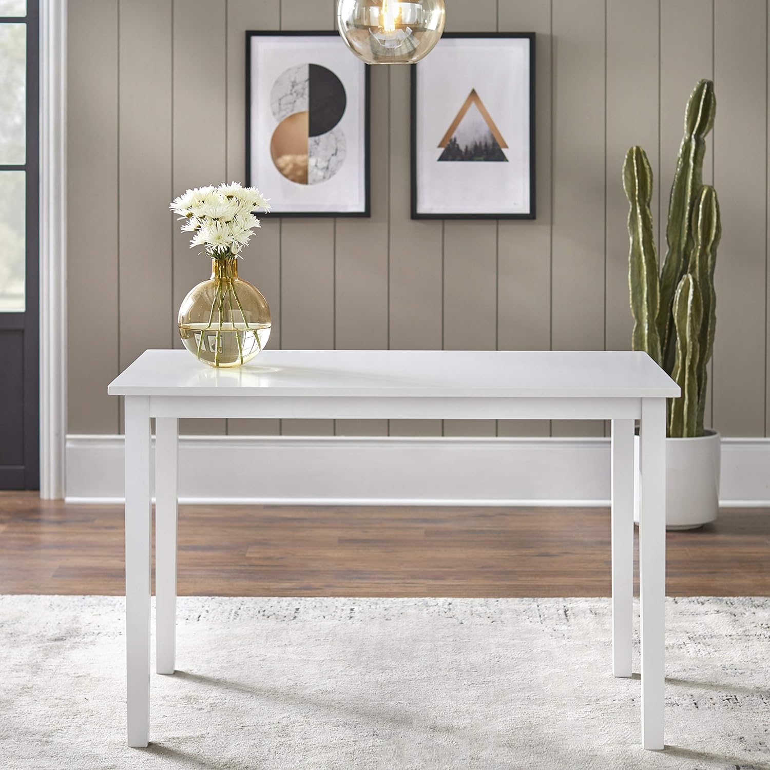 The Shaker Collection Contemporary Wood Kitchen Dining Table, White ...