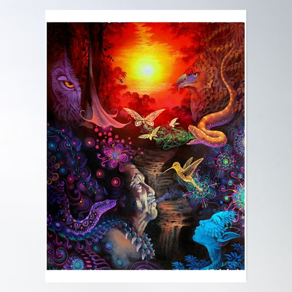 The Shaman Ayahuasca Vision Poster Wall Art, Modern Wall Decor, 8x12 UNFRAMED