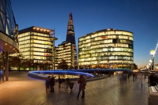 The Shard City Hall London England Canvas Art - Brian Jannsen DanitaDelimont (19 x 12)