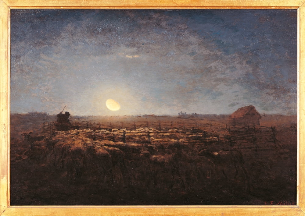 The Sheep Meadow Moonlight Canvas Art - (24 x 18)