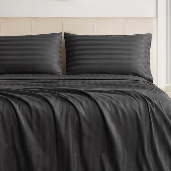 The Sheet Lab Regal Dreams Sheet Sets, 3-Piece Twin, Jet Black