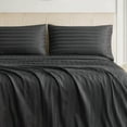 thumbnail image 1 of The Sheet Lab Regal Dreams Sheet Sets, 4-Piece Queen, Jet Black, 1 of 8