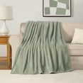 thumbnail image 1 of The Sheet Lab Solid Plush Microfiber Throw Blanket, Desert Sage Green, 50" x 70", 1 of 6