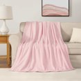 thumbnail image 1 of The Sheet Lab Solid Plush Microfiber Throw Blanket, Light Pink, 50" x 70", 1 of 6