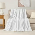 thumbnail image 1 of The Sheet Lab Solid Plush Microfiber Throw Blanket, White, 50" x 70", 1 of 6