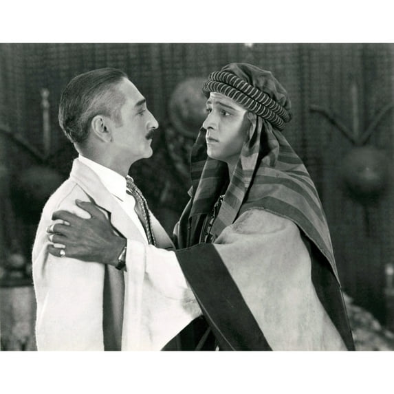 The Sheik From Left Adolphe Menjou Rudolph Valentino 1921 Photo Print (28 x 22)