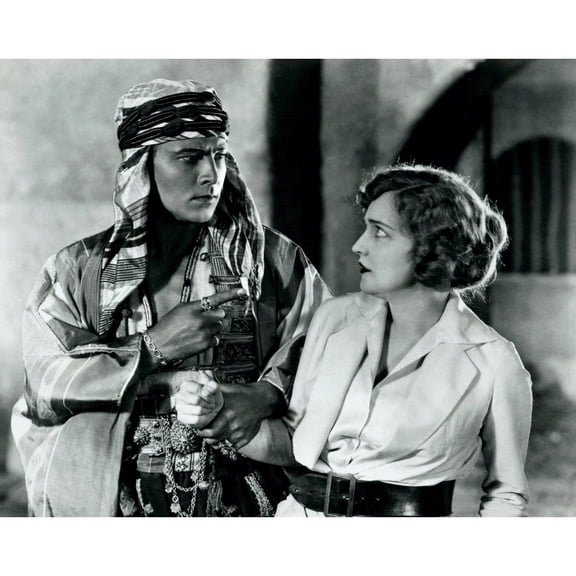 The Sheik From Left Rudolph Valentino Agnes Ayres 1921 Photo Print (28 x 22)