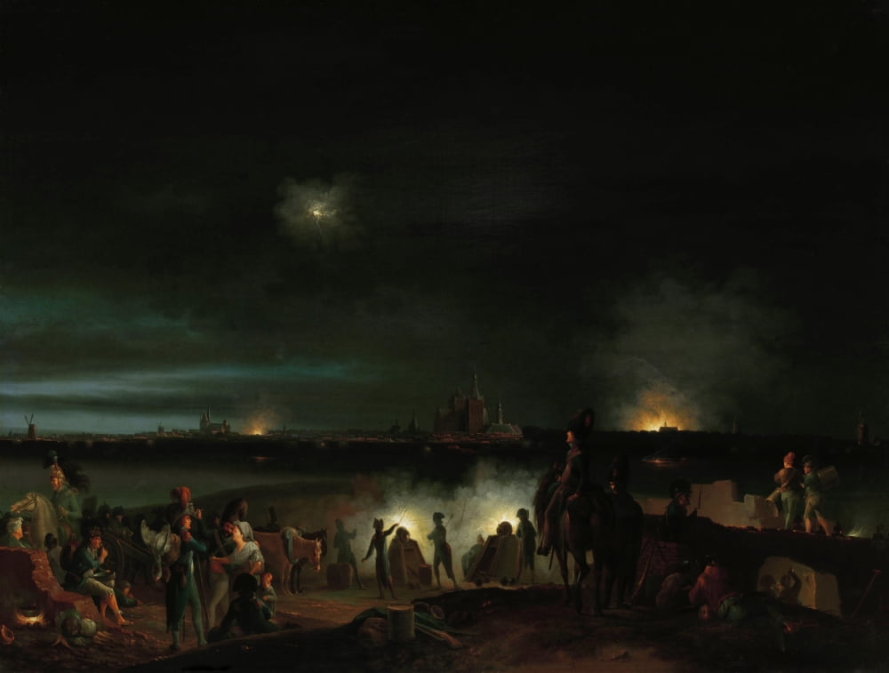 The Shelling Of ¬ês-Hertogenbosch By The French Canvas Art - (36 x 24)
