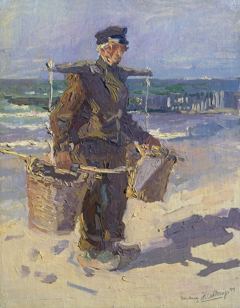 The Shells Fisherman Canvas Art - (18 x 24)