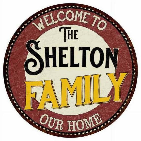 The Shelton Family 14" Round Metal Sign Kitchen Game Room Decor 100140038314