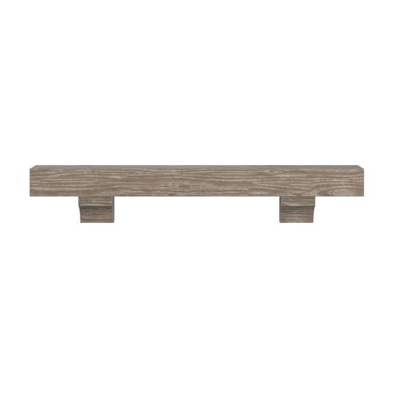 The Shenandoah 48" Pine Wood Mantel Shelf Chalk Wash Finish